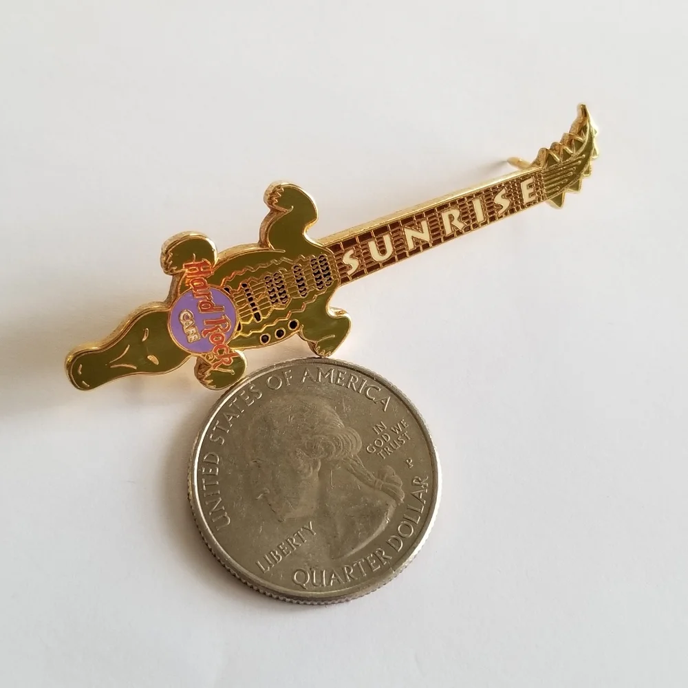 Hard Rock Sunrise alligator guitar pin pals FL Florida brooch hrc